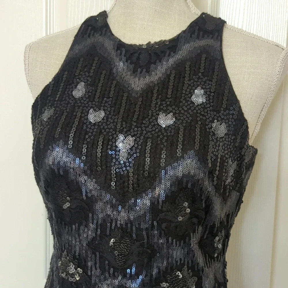 Alexia Admor Sequin Black & Navy Mini Dress - Picture 5 of 9